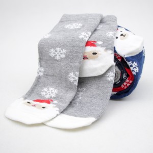 جوراب بچه گانه طوسی طرح ادم برفی