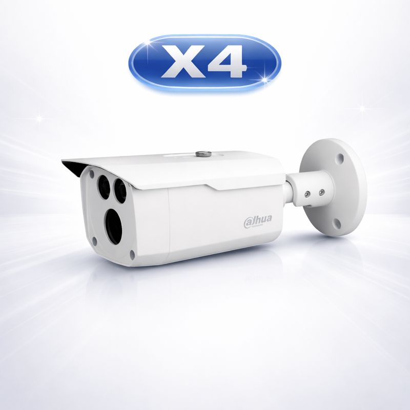 پکیج آماده نصب۴ دوربین داهوا ( دید درشب ۷۰ متری) مناسب باغ و ویلا ۱۲۰۰DP