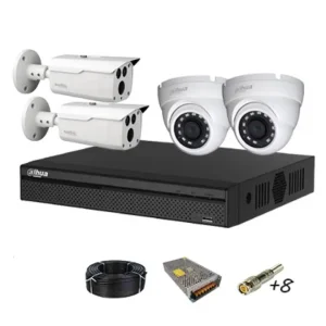 پکیج 4 دوربین مداربسته داهوا برای فضای بیرونی و داخلی (گارانتی اصلی)