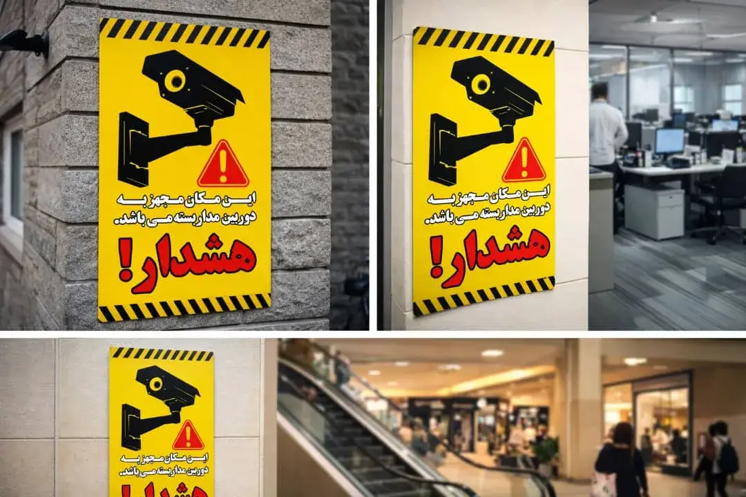برچسب هشدار دوربین مداربسته