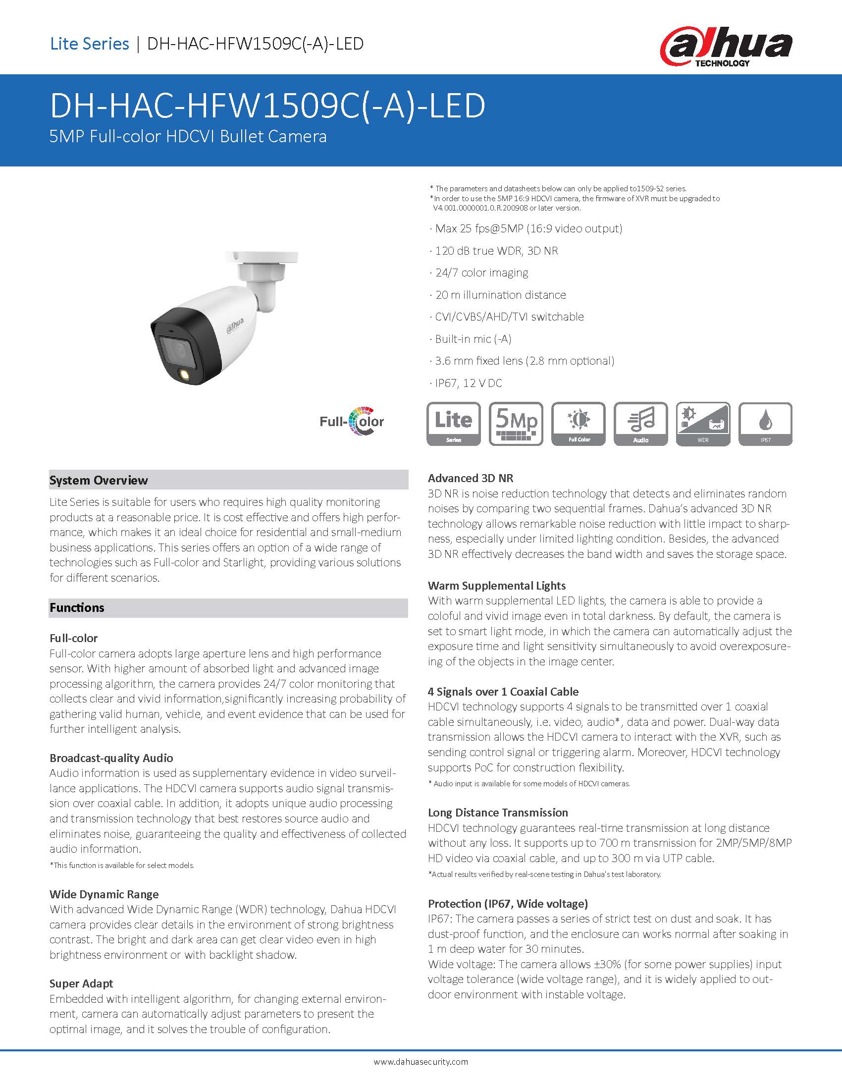 قیمت و خرید دوربین داهوا مدل HFW1509CP-LED