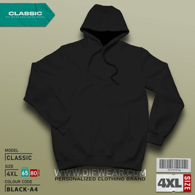 هودی طرح انتخابی Classic Black(4XL)