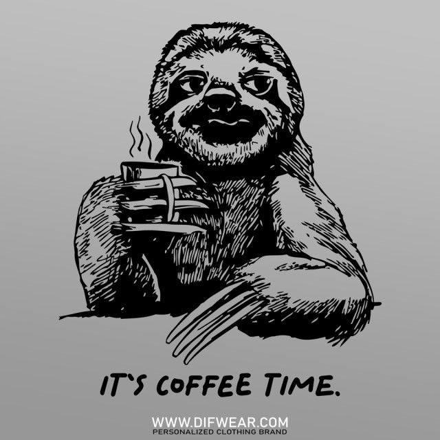 تیشرت Sloth: Coffee Time #8
