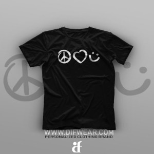 تیشرت Peace, Love, Smile