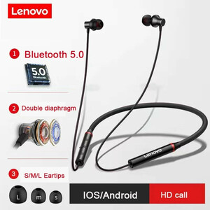 هدست بلوتوثی لنوو مدل NAS NECKBAND HE05X HANGING TWS
