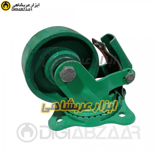 چرخ 13 گردان پویان مدل ترمزدارفولادی روتراشی سبز