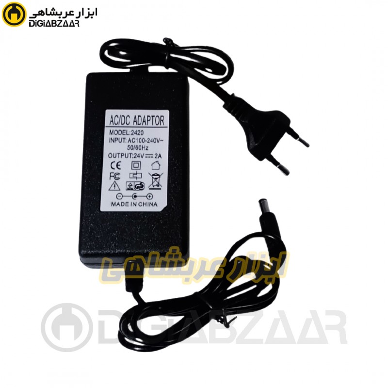 منبع تغذیه 24 ولت 2 آمپر بی کابل