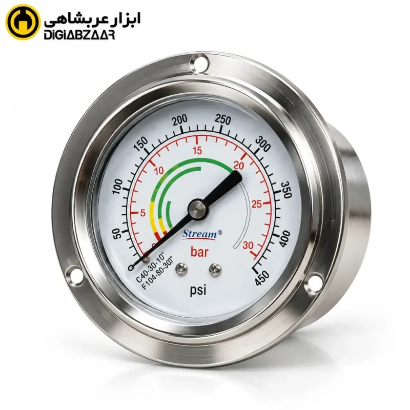 مانومتر روغنی استریم صفحه استیل