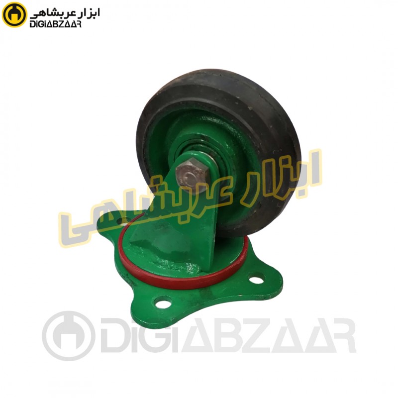 چرخ 13 گردان فولادی لاستیکی سبز پویان