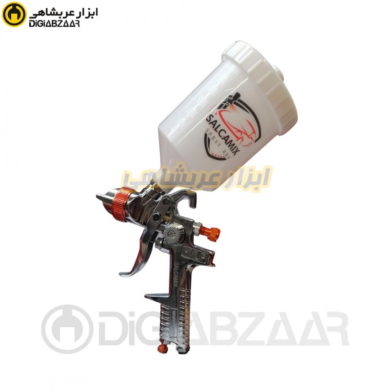 پیستوله 3 تنظیمه 1.3 میل مخزن روکاسه پلاستیک با کوپلینگ سالکامیکس SALCAMIX