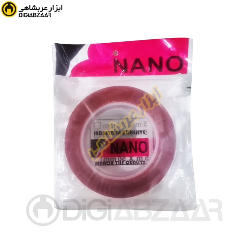 چسب دو طرفه 20 میل 5 متری ژله ای قرمز نانو NANO
