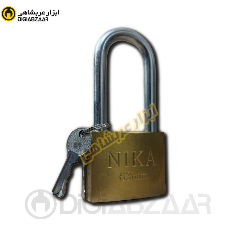 قفل آویز 63 پایه بلند با 3 کلید نیکا NIKA