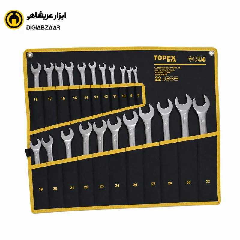 ست آچار یکسر تخت یکسر رینگی 22 پارچه تاپکس