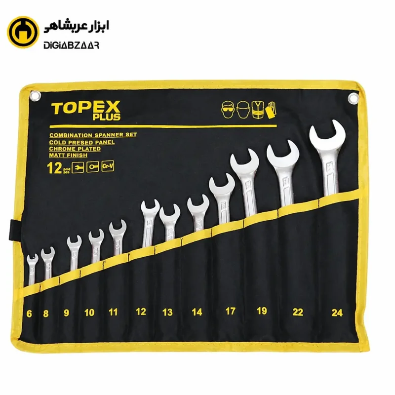 ست آچار یکسر تخت یکسر رینگی 12 پارچه تاپکس