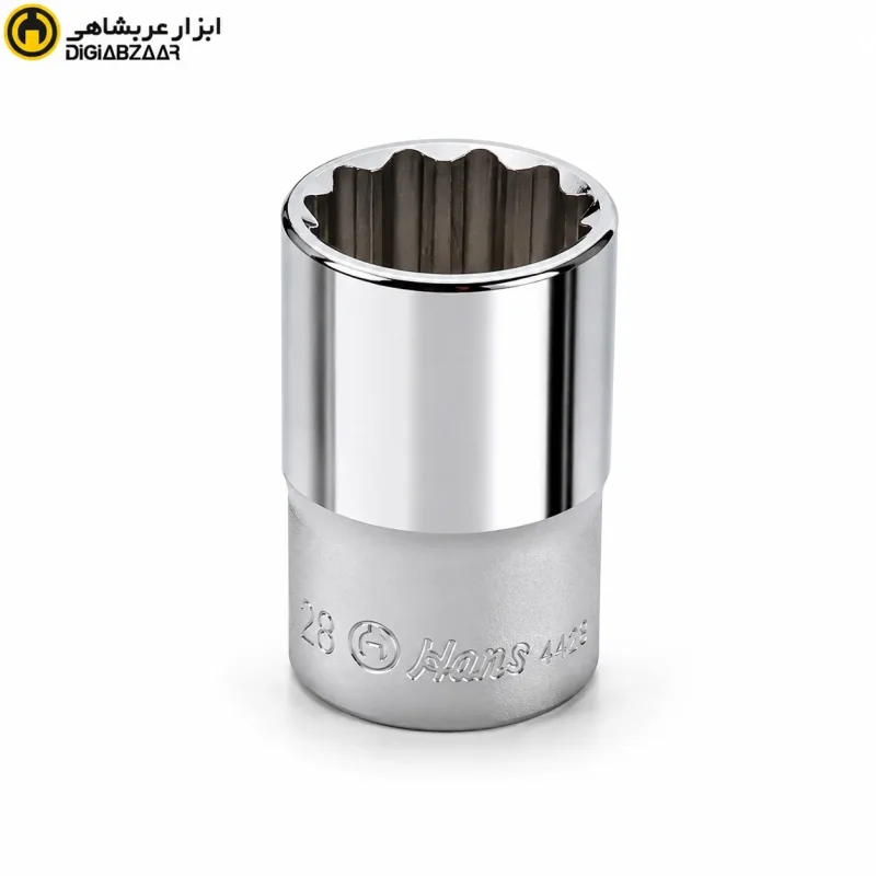 بکس 28 میلی‌متر 1/2 اینچ کوتاه سفید 12 پر هنس HANS