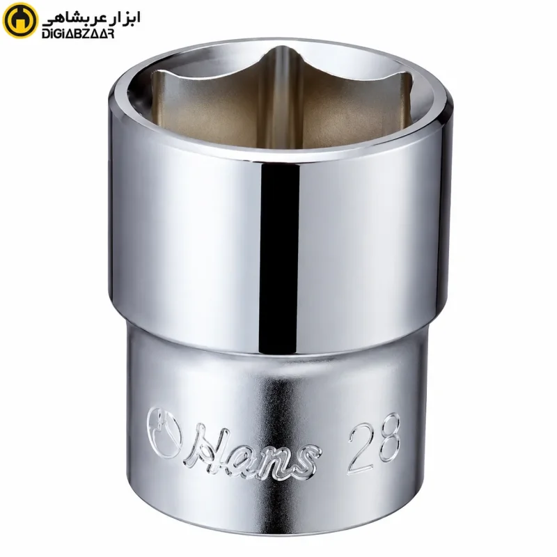 بکس 28 میلی‌متر 1/2 اینچ کوتاه سفید 6 پر هنس HANS