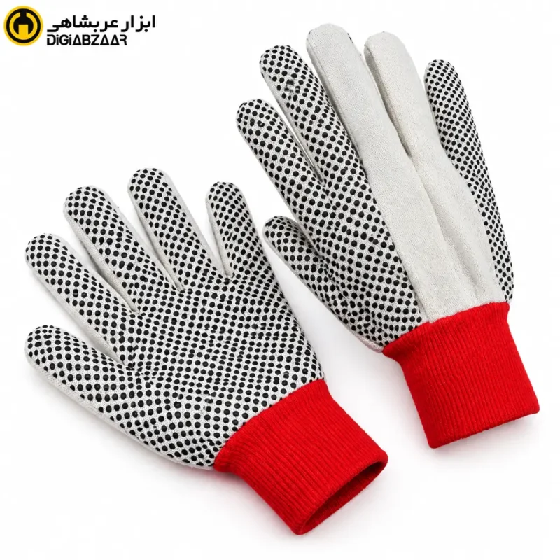 دستکش کار خالدار کتان