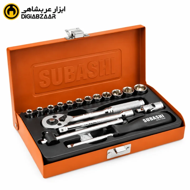 ست جعبه بکس ( آچار بکس ) 16 پارچه 1/4 اینچ 6 پر سوباشی تایوان - Sobashi 1/4" Drive Socket Set