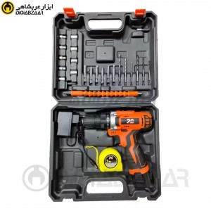 دریل شارژی ۱۲ ولت تک باتری بیست 20 با لوازم مدل DC