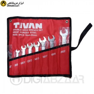 آچار دوسرتخت 8 پارچه کیفی 6 تا 22 میل تیوان TIVAN