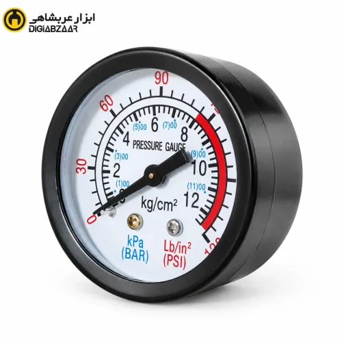 مانومتر 5 سانت 10 بار 1/4 اینچ کمپرسور پشت رزوه