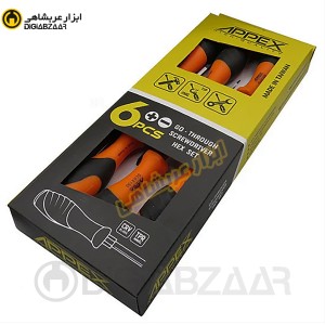پیچ گوشتی 6 پارچه چکش خور 2 سو 4 سو اپکس APPEX