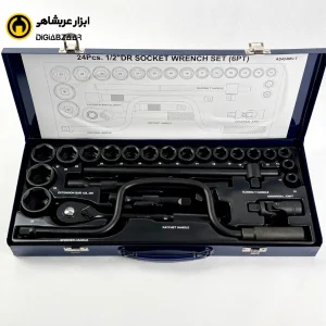 جعبه بکس مشکی 24 پارچه 6 پر درایو 1.2 اینچ درجه یک مستر تولز تایوان مدل AS424MV-T