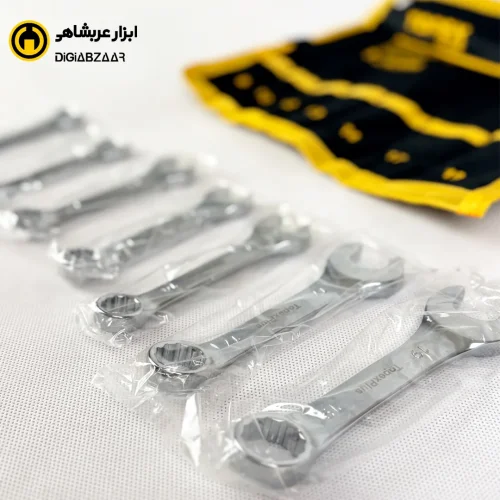 آچار یکسر تخت یکسر رینگی 7 پارچه تاپکس مدل YP-8-19 MM