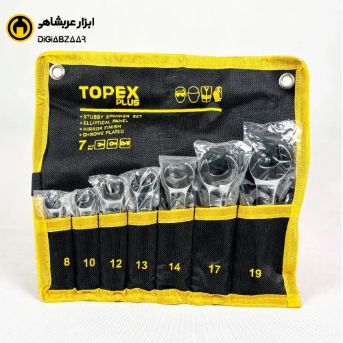 آچار یکسر تخت یکسر رینگی 7 پارچه تاپکس مدل YP-8-19 MM