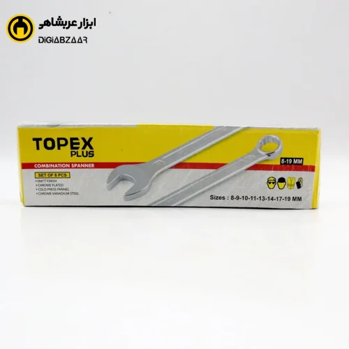 ست آچار یکسر تخت یکسر رینگی 8 پارچه تاپکس