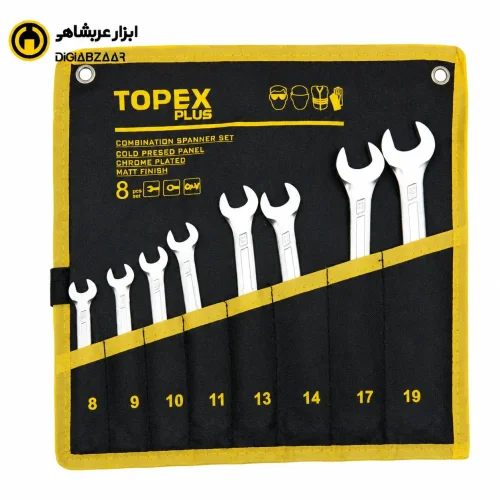 ست آچار یکسر تخت یکسر رینگی 8 پارچه تاپکس