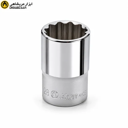بکس 28 میلی‌متر 1/2 اینچ کوتاه سفید 12 پر هنس HANS
