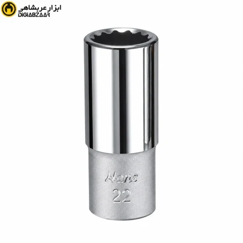 بکس 22 میلی‌متر 1/2 اینچ بلند سفید 12 پر هنس HANS