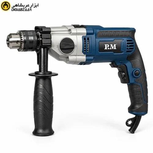 دریل چکشی گیربکسی 1100 وات پی ام مدل E15 با سه نظام 16 میلی‌متری