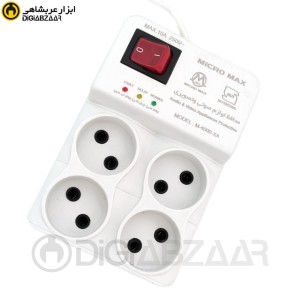 محافظ برق 4خانه باکابل میکرو 2 متری صوتی و تصویری مدل M-4000-XA