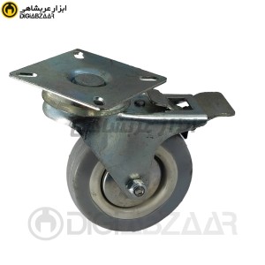 چرخ گردان ترمزدار طوسی  7.5 سانتیمتری