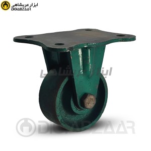 چرخ 10 سانتیمتری ثابت فولادی روتراشی سبز