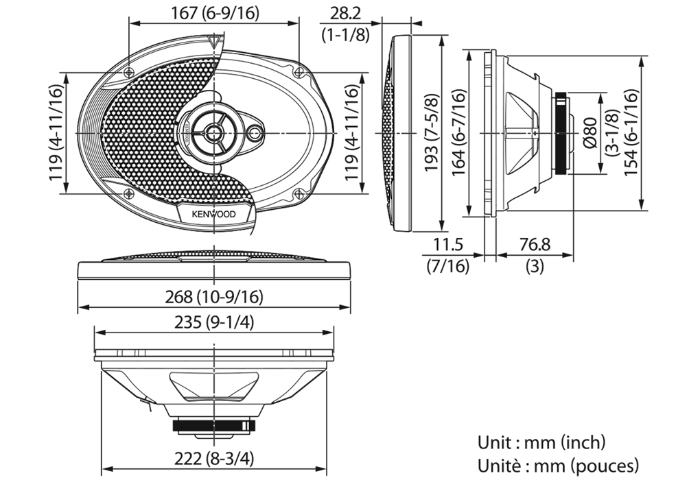 بلندگو بیضی کنوودمدل Kenwood KFC-S6966