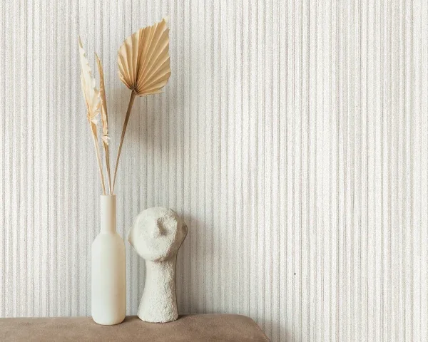 کاغذ دیواری کربن2/carbon طرح راه راه سفید کد ۱۰۱۸۱