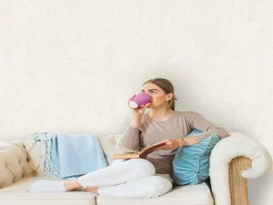 کاغذ دیواری  هاش دو او H2O طرح ساده کرم / کد 913C