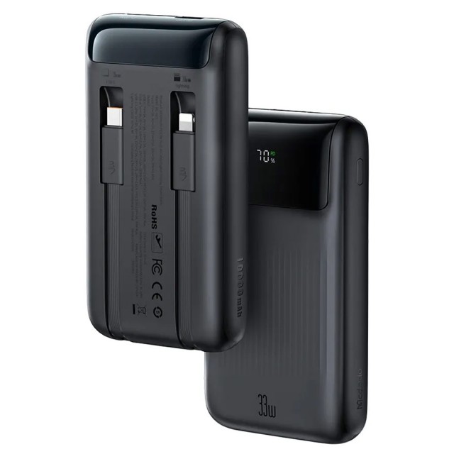 پاوربانک مک دودو مدل MC-023 ظرفیت 10000 توان 33 وات با کابل متصل تایپ سی و لایتنیگ