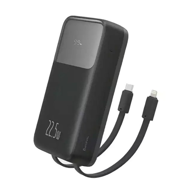 پاوربانک بیسوس مدل Comet Series PPMD020101 با کابل تایپ سی و لایتنینگ ظرفیت 20000 توان 22.5 وات