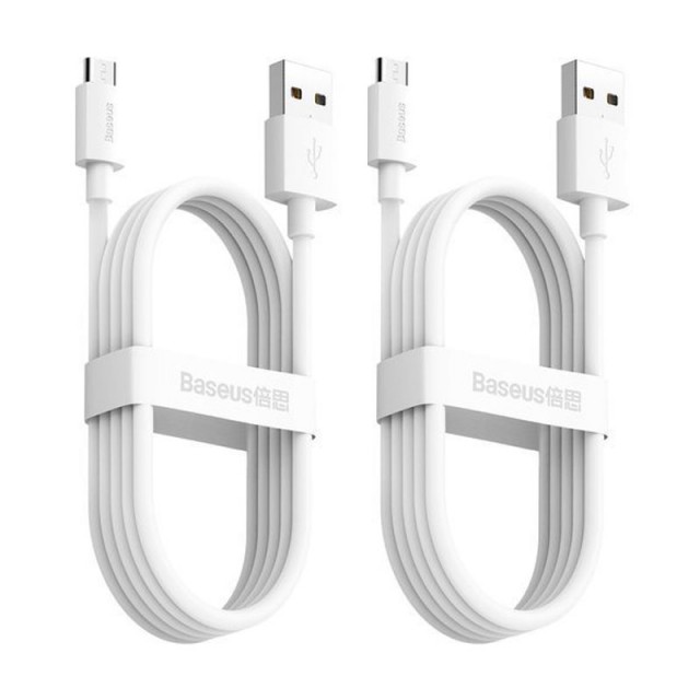 کابل شارژ USB به microUSB بیسوس مدل Simple Wisdom TZCAMZJ-02 طول 1.5 متر بسته 2 عددی