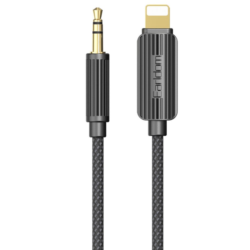 کابل تبدیل لایتنینگ به AUX ارلدام AUX68 طول 1.2 متر