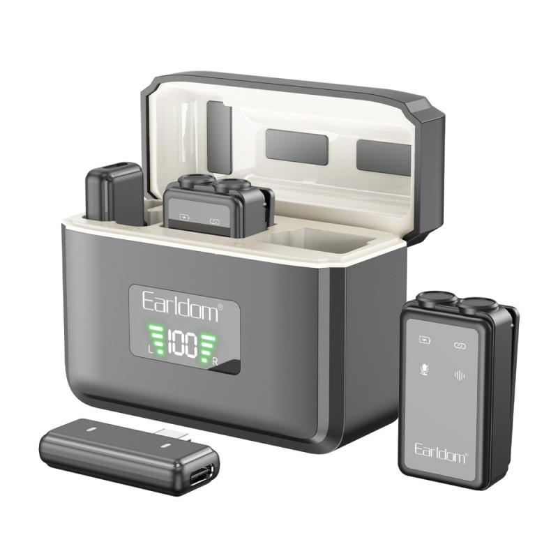 میکروفون یقه‌ای بی سیم ارلدام مدل MC14 دوکاربره تایپ سی و لایتنینگ