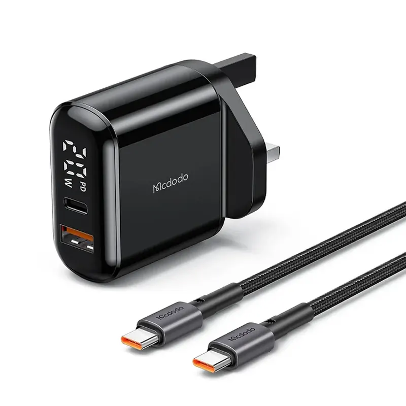 شارژر دیواری دو پورت مک دودو CH-7232 توان 20 وات با کابل تایپ سی به تایپ سی