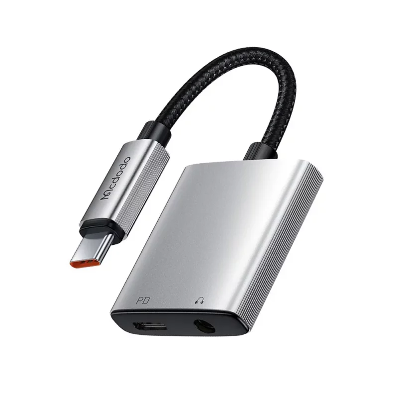 مبدل تایپ سی به تایپ‌ سی و AUX مک دودو CA-505 توان 60 وات