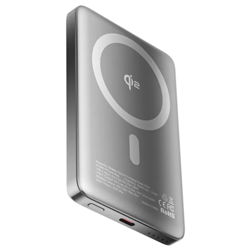 پاوربانک گلوریمی مدل FitCore Mag Qi2 ظرفیت 10000 میلی آمپر توان 20 وات