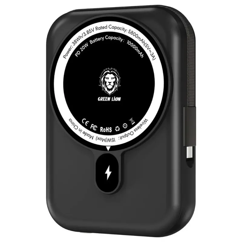 پاوربانک مگ سیف گرین لاین مدل Monaco ظرفیت 10000 میلی آمپر ساعت توان 20 وات