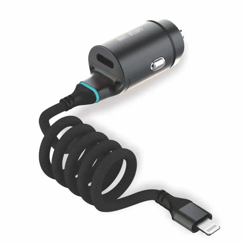 شارژر فندکی 45 وات گرین لاین مدل GL-318 GNCC45WPDLGBK با کابل لایتنیگ